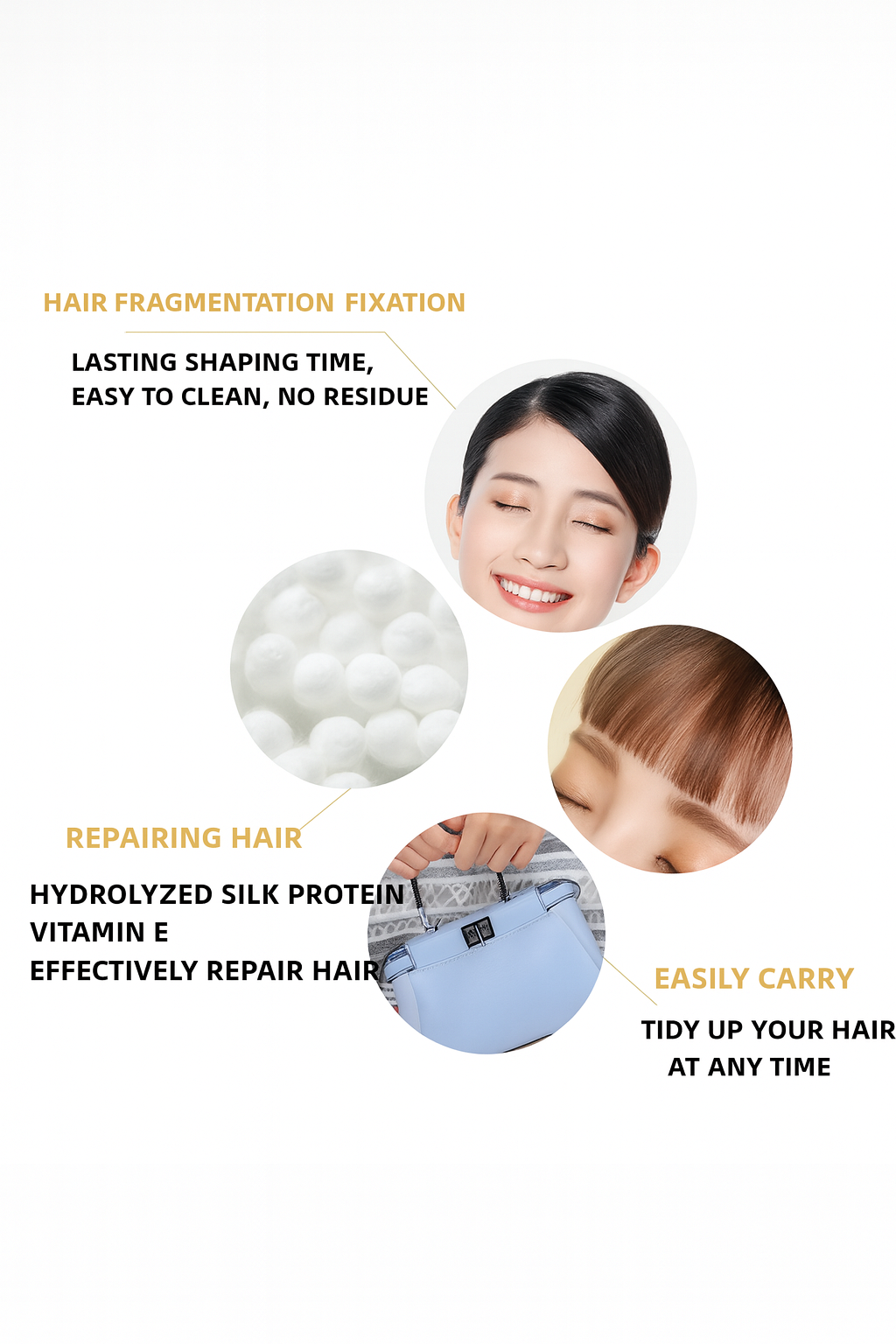 Long-Lasting Waterproof Hair Wax Stick for Finishing Touches and Styling