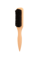 Natural Beech Wood Hair Brush with Handle for Edge and Back Combing and Styling